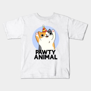 Pawty Animal Cute Party Animal Cat Pun Kids T-Shirt